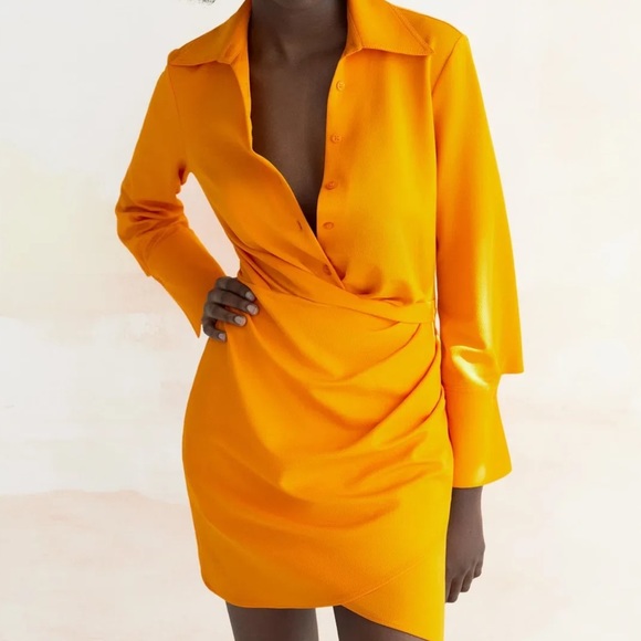 Zara Dresses Orange Zara Dress Poshmark